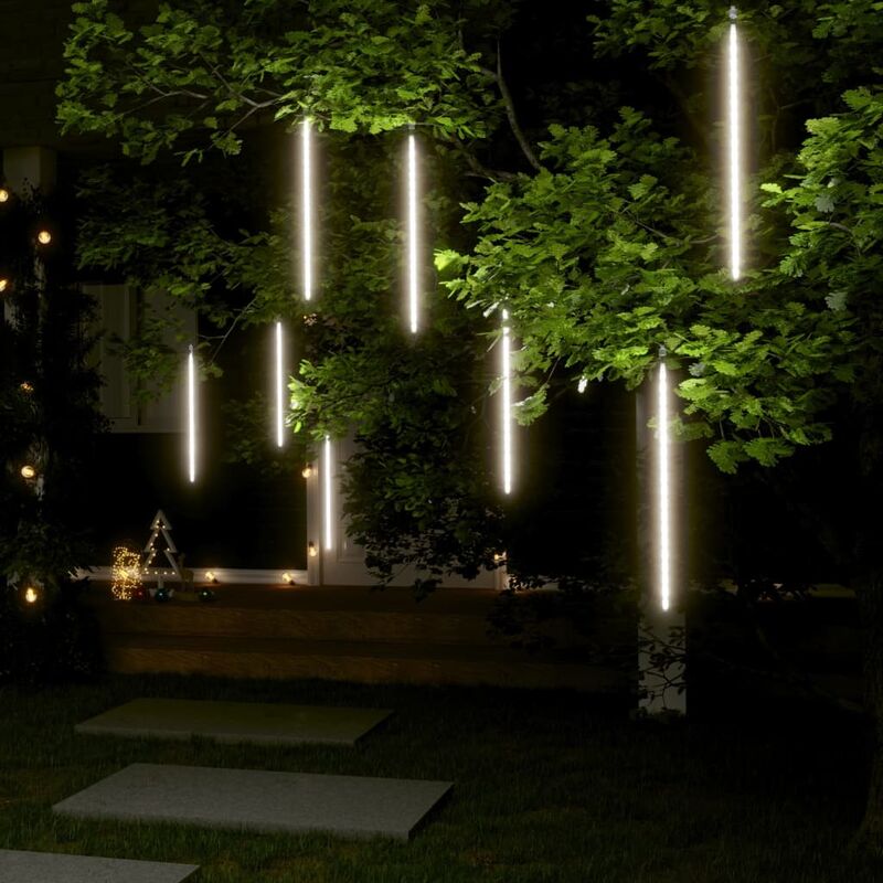 

Luces de meteorito 8 uds 288 LED 50 cm blanco frio