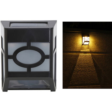 main image of "Luces de montaje en pared de la cerca, luz del LED solar del jardin sensor de recorrido Yard Patio cubierta de la lampara Spot, 1pcs, blanco calido"
