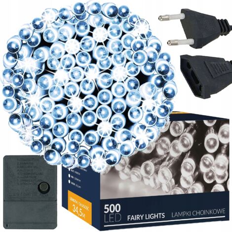 SPRINGOS LUCES DE NAVIDAD 500 LED 35m EXT/INT para árbol FRÍAS BLANCAS NAVIDEÑAS