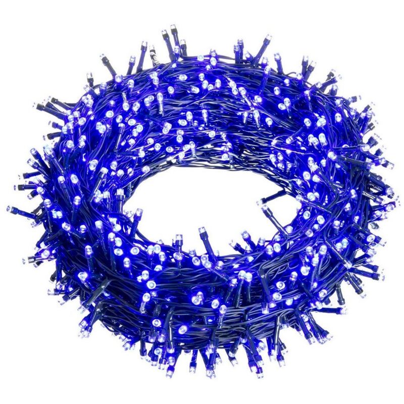 

Luces de Navidad de 8 funciones con 1000 luces para interior y exterior de led blancas y azules de 4995 cm