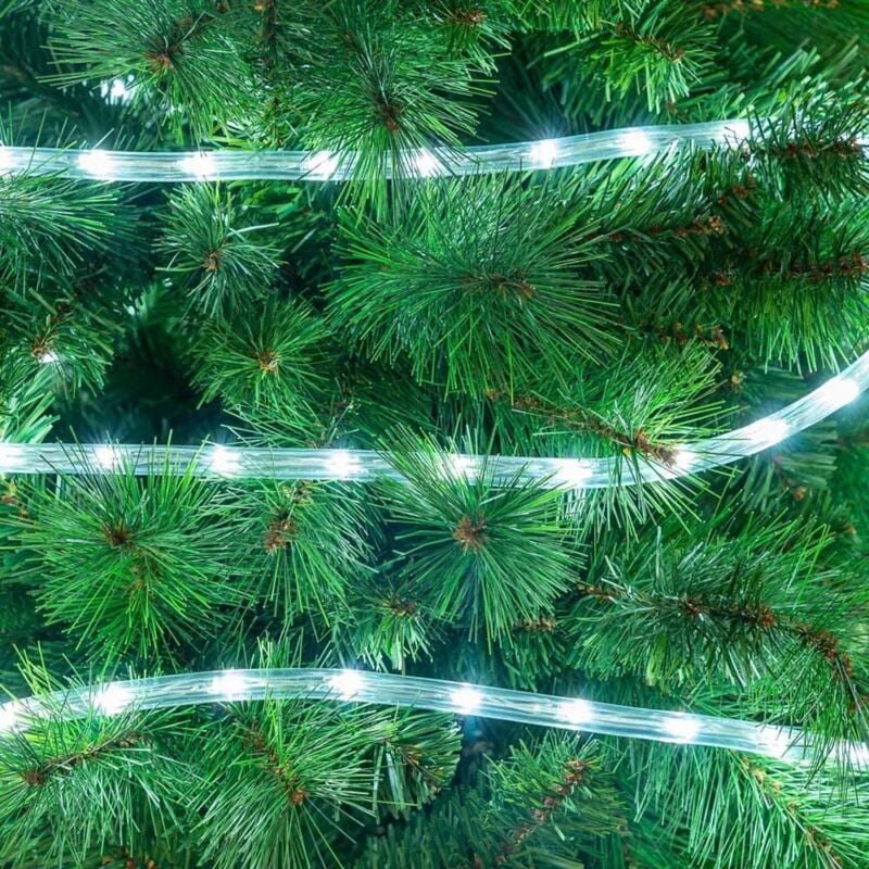 

Luces de Navidad de 8 funciones con 144 luces para interiory exterior de led blancas de 600 cm