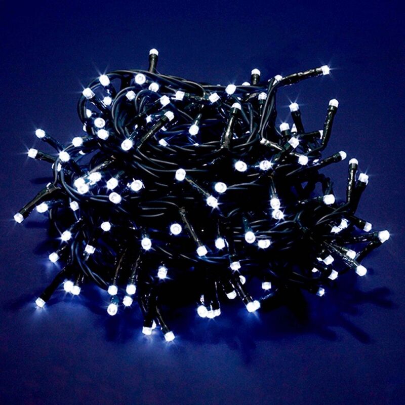

Luces de Navidad de 8 funciones con 750 luces para interiory exterior de led blancas de 1797 cm