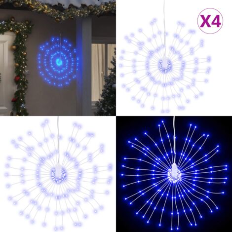 Luces de Navidad de estrellas 4 uds 140 LED azul 17 cm - Luces estelares - Luces LED