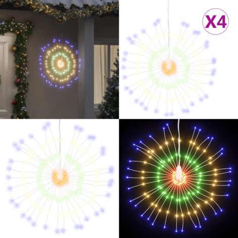 Luces de Navidad de estrellas 4 uds 140 LED de colores 17 cm - Luces estelares - Luces LED