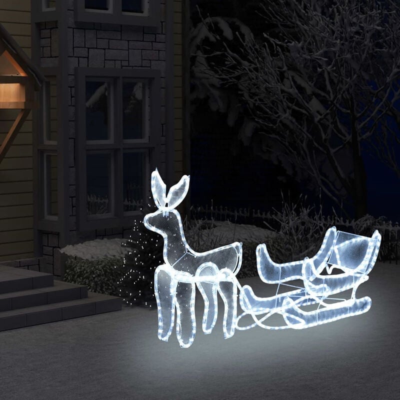 

Luces de Navidad de reno y trineo con malla 216 LEDs