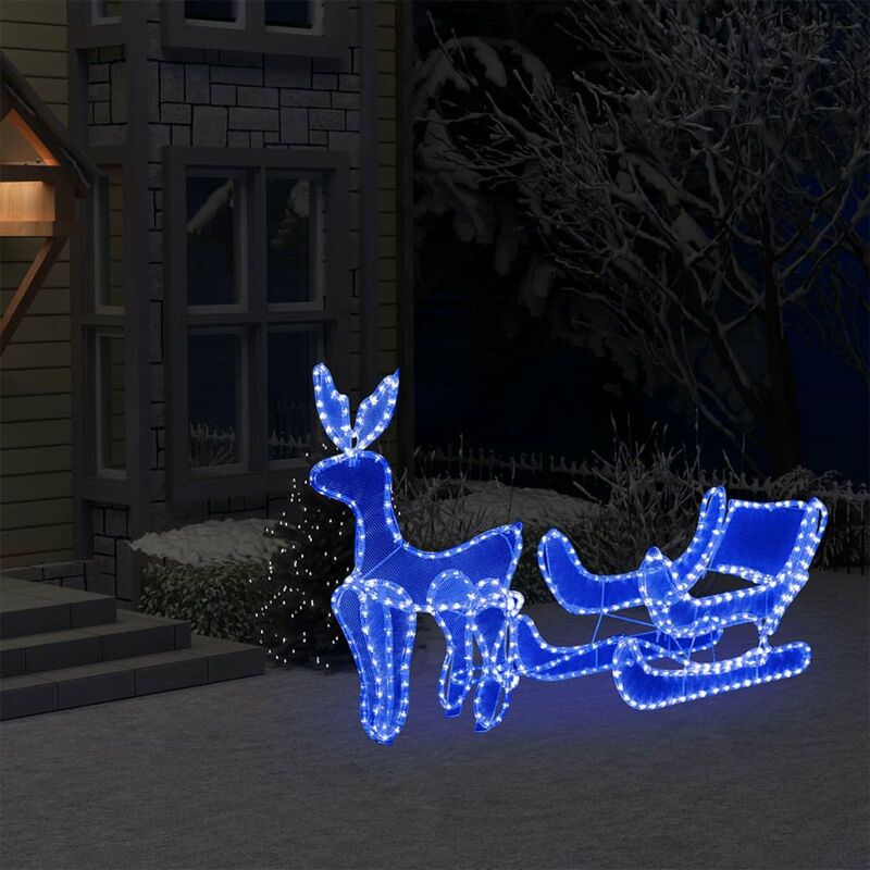 

Luces de Navidad de reno y trineo con malla 432 LEDs
