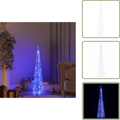 Luces de Navidad - vidaXL Cono de luz LED decorativo acrílico azul 90 cm - Luces LED azules