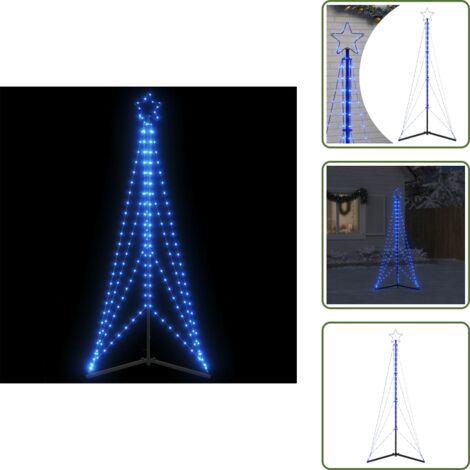 Luces de Navidad - vidaXL LED para árbol de Navidad 363 LEDs azul 182 cm - Luces LED azules