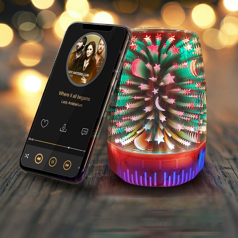 

Luces de noche Altavoz Bluetooth, Weetoo 7 colores LED Luz de noche Altavoces inalámbricos portátiles con Bluetooth, Lámpara de mesa recargable Mini