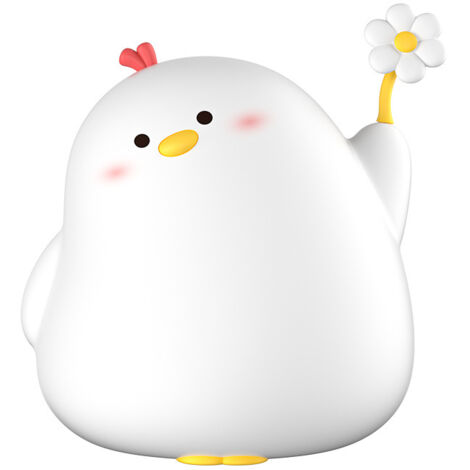 Luces de noche con forma de pollo y flores para niños, luz de noche para bebés recién nacidos, luz de noche regulable recargable de 3 niveles, luces de noche para niños para dormitorio, regalos m