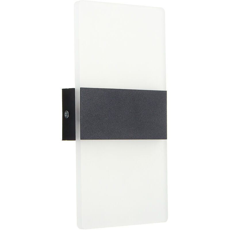 

Luces de pared de acrílico modernas de 6W Luces de riel de aluminio LED Luz de noche Blanco y negro Blanco Rectangular Negro 6W