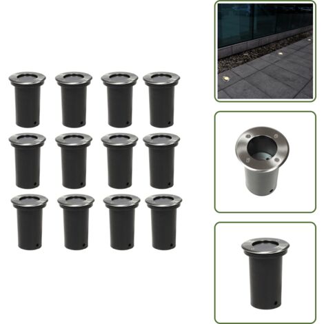 Luces de patio - vidaXL Luces de suelo de exterior redondas 12 unidades - Luces decorativas