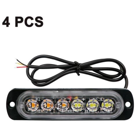 Luces de penetración LED 4X4, 12/24 V, barra de luz estroboscópica intermitente LED naranja, advertencia de emergencia, peligro para camión de carga, retroexcavadora, carretilla elevadora, tractor