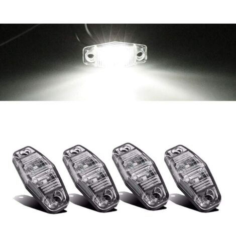 Luces de posición laterales impermeables, 2 luces LED impermeables para camión, remolque, caravana, autobús, 12 V, 24 V, universales, 4 unidades, color blanco
