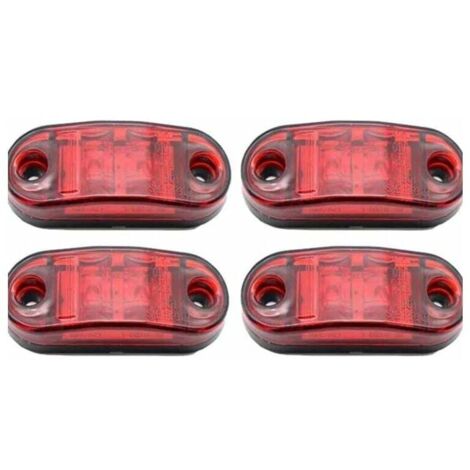 Luces de posición laterales LED de 12 V/24 V delanteras y traseras impermeables para caravanas, furgonetas, camiones, remolques, coches, autobuses, barcos, color rojo.