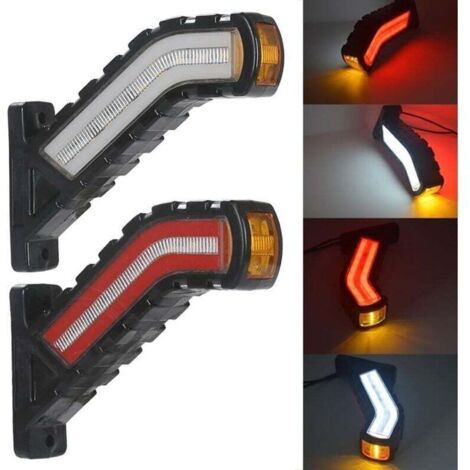 Luces de posición laterales LED universales de 12/24 V – Juego de 2 con embellecedor de gálibo, fácil instalación, compatibles con todos los vehículos.