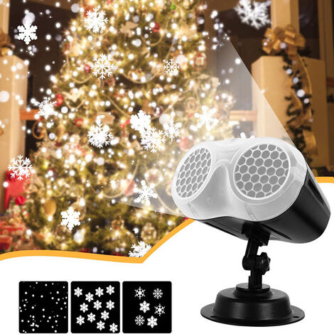 Luces de proyector de copos de nieve de Navidad para exteriores, interior, doble cabezal, ajustable, impermeable, LED, proyector de nevadas, iluminación decorativa, proyección para patio, paisaje, jar
