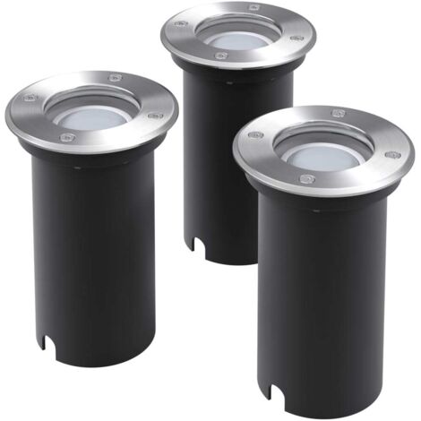 Luces de suelo de exterior redondas 3 unidades vidaXL