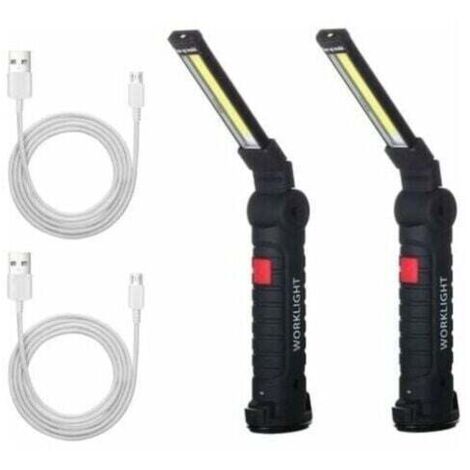 luces de trabajo COB LED recargables, lámpara de taller COB, linterna LED con base magnética, lámpara de inspección para senderismo y camping.