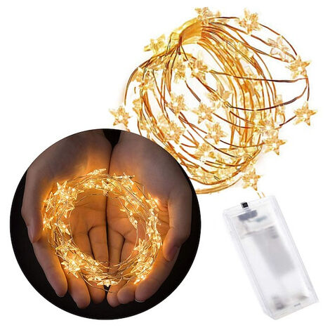 Luces decorativas 20 LED Estrellas / Blanco Cálido