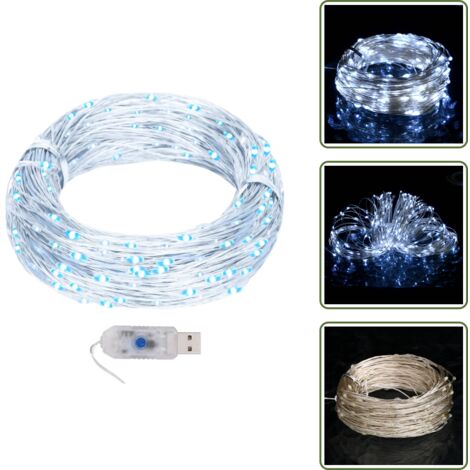 Luces decorativas - vidaXL Guirnalda de micro luces LED 40 m 400 LED blanco cálido - Luces LED para exteriores
