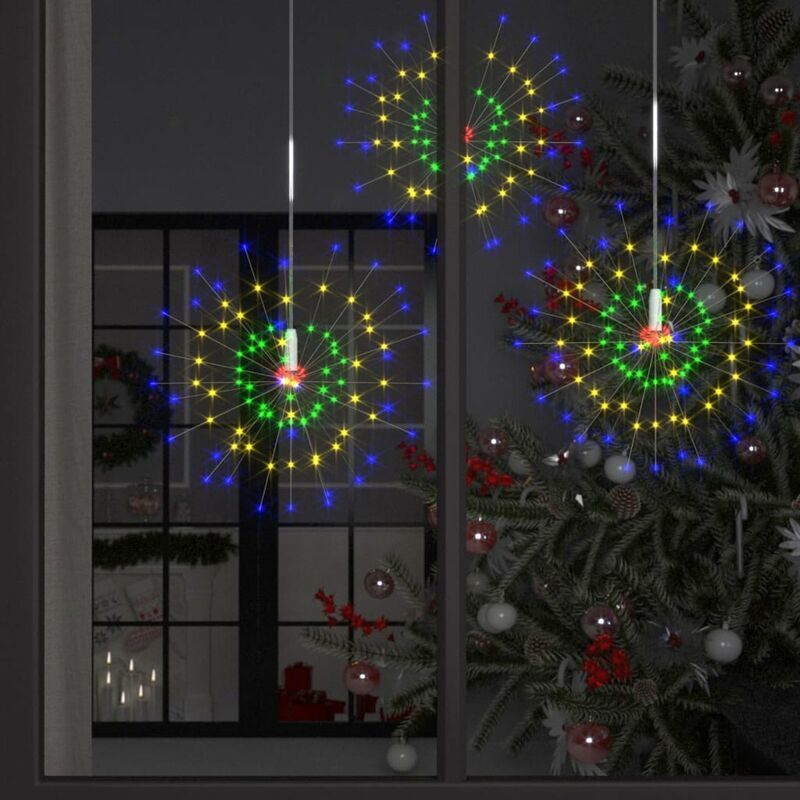 

Luces fuegos artificiales Navidad exterior 140 LED colores 50cm