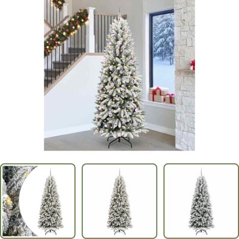 Luces LED -  Árbol de Navidad artificial 240 cm PVC y Plástico y Acero y PE