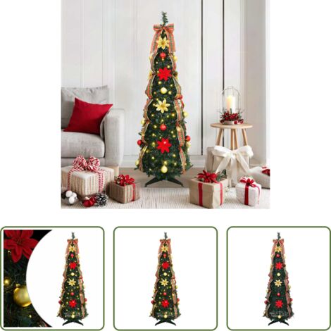 Luces LED -  Árbol de Navidad artificial con 100 LED Verde 155 cm PVC