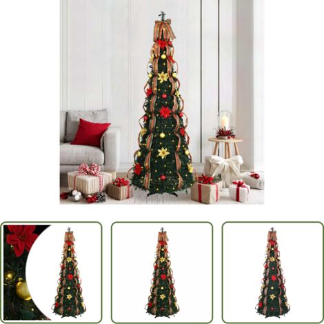 Luces LED -  Árbol de Navidad artificial con 200 LED Verde 215 cm PVC