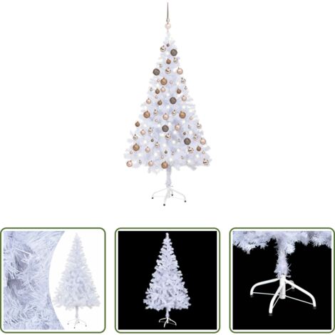 Luces LED -  Árbol de Navidad artificial con luces y bolas 380 ramas 150 cm