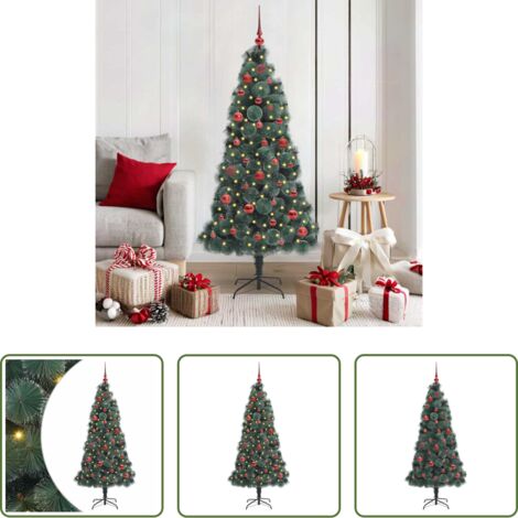 Luces LED -  Árbol de Navidad artificial iluminado con set de bolas 150 cm