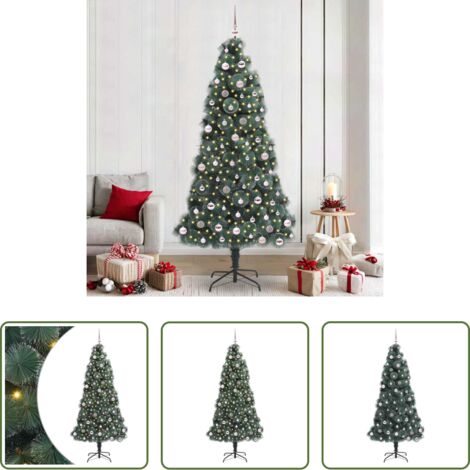 Luces LED -  Árbol de Navidad artificial iluminado con set de bolas 240 cm