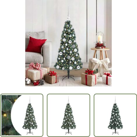 Luces LED -  Árbol de Navidad Artificial Pre-iluminado con Set de Bolas PET