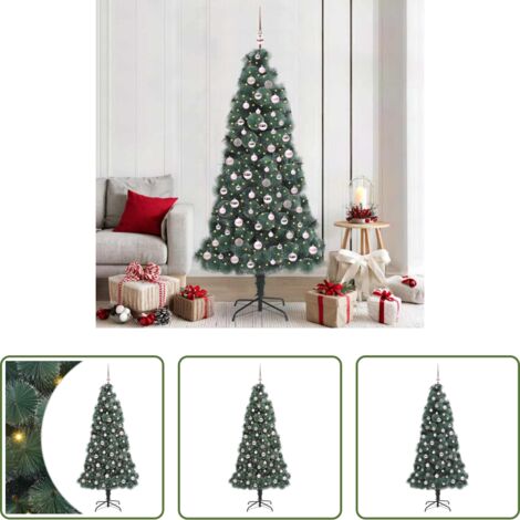 Luces LED -  Árbol de Navidad artificial preiluminado con juego de bolas PET