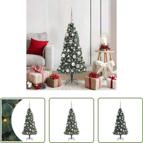 Luces LED -  Árbol de Navidad Artificial Preiluminado con Juego de Bolas PET