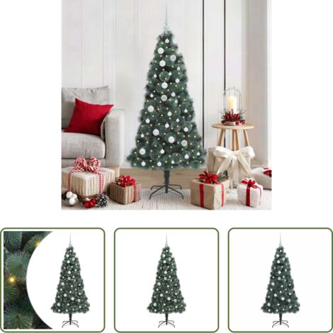 Luces LED -  Árbol de Navidad artificial preiluminado con juego de bolas PET