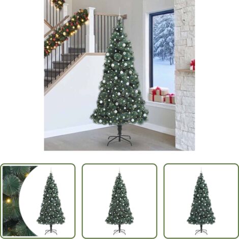 Luces LED -  Árbol de Navidad artificial preiluminado con juego de bolas PET