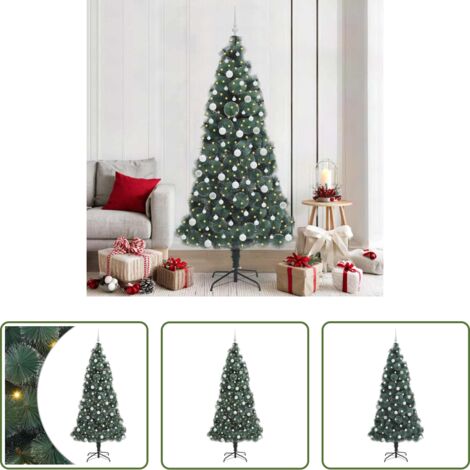 Luces LED -  Árbol de Navidad artificial preiluminado con juego de bolas PET