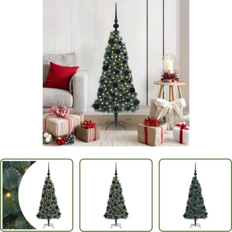 Luces LED -  Árbol de Navidad artificial preiluminado con juego de bolas PET