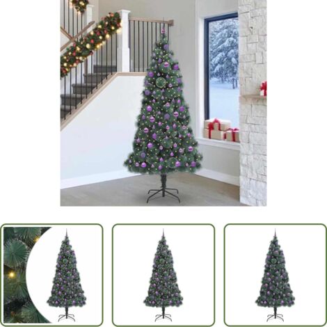 Luces LED -  árbol de Navidad artificial preiluminado con set de bolas Verde