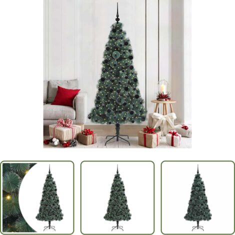 Luces LED -  Árbol de Navidad artificial preiluminado con set de bolas Verde