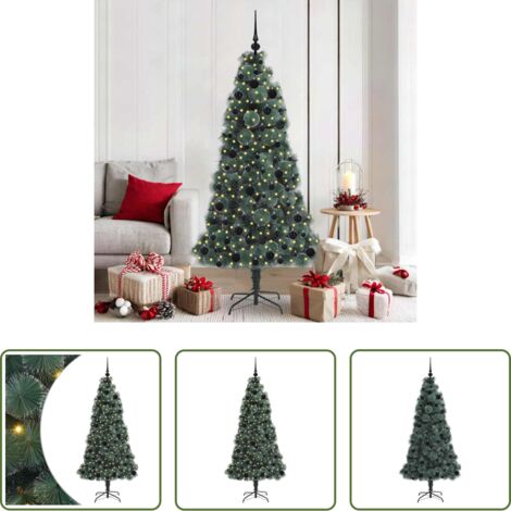 Luces LED -  Árbol de Navidad artificial preiluminado con set de bolas Verde