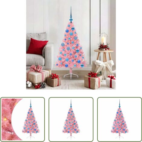 Luces LED -  Árbol de Navidad Artificial Preiluminado Rosa 120 cm PVC