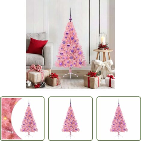 Luces LED -  Árbol de Navidad Artificial Preiluminado Rosa 120 cm PVC