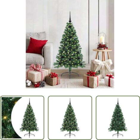 Luces LED -  Árbol de Navidad Artificial Preiluminado Verde 120 cm PVC
