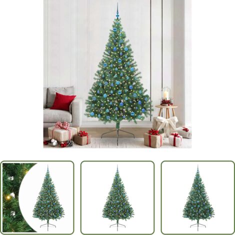 Luces LED -  Árbol de Navidad Artificial Preiluminado Verde 240 cm PVC