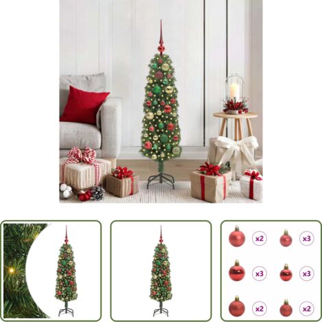Luces LED -  Árbol de Navidad artificial Verde 120 cm PVC, Acero y Plástico