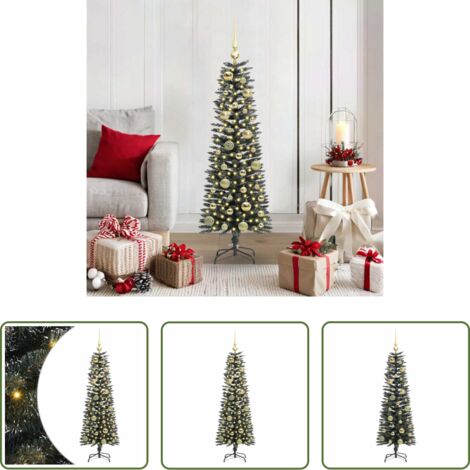Luces LED -  Árbol de Navidad artificial Verde 120 cm PVC, Plástico y Acero