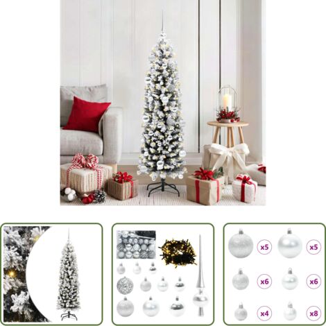 Luces LED -  Árbol de Navidad artificial Verde 150 cm PVC, Acero y Plástico