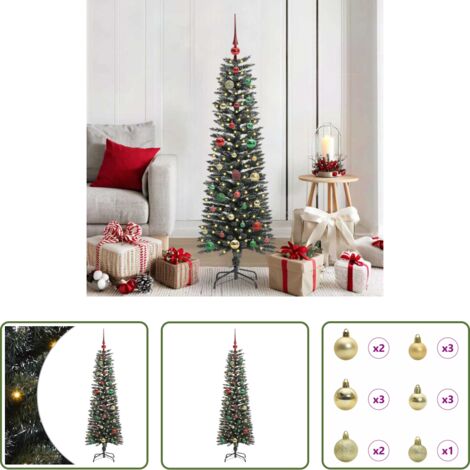 Luces LED -  Árbol de Navidad artificial Verde 150 cm PVC, Plástico y Acero
